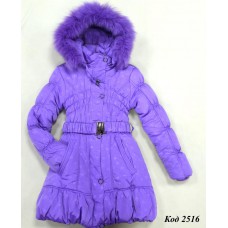 Ch Пальто зимове для дівчинки синтапон на флісі ТВ  128-146  4(1) шт