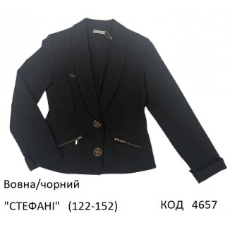 SuzieПд 122-152шерсть Піджак для дівчинки Жк12608 "СТЕФАНІ" чорний 122-152  6шт