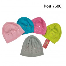 ."Нікола"Шапка в'язана для дівчинки "Бусінки"  48-50  5шт