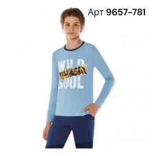 BR Піжама для хлопчика 12,13,14 стрейч/бавовна  9657    SOLUK MAVI(781)блідо-голубий  1 шт.