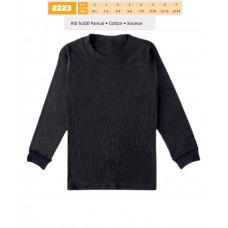 BR Футболка для хлопчика довгий рукав 2223,02 ЧОРНИЙ   06,07   6(2) шт