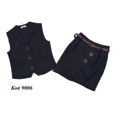 ,,Suzie122-152шерстьКОСТЮМ Жилетка "Шанталь"(9456)+Спідниця чорний 122-152 6 шт.