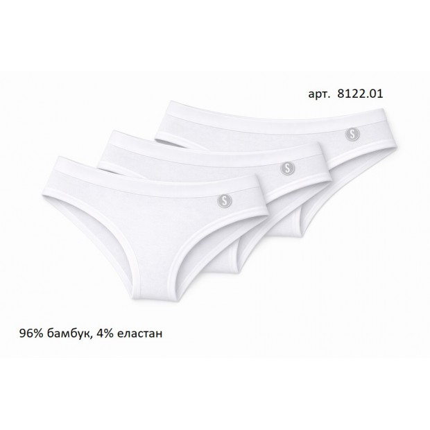 BR Труси жіночі  8122,01  БІЛИЙ БАМБУК  12(3)шт
