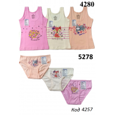 BR Набір білизни для дівчинки(майка+ТРУСИ) 4280/5278   6(3)шт.