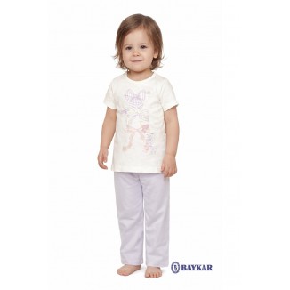 BR Костюм для дівчинки 01-02 (футболка+штани)  9328    01,02   SOMON(209)персик 1шт.
