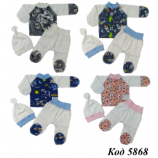 ББ Набір ФУТЕР "ВУЗЛИК"(кофта+повзунки+шапка) 56 4шт.