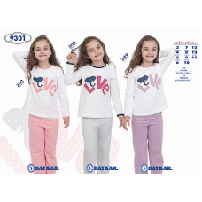 BR Піжама для дівчинки 03-06 стрейч/бавовна  9301    3-6  4 шт.