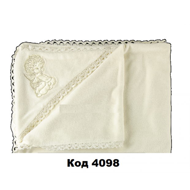 ЛяЛя Крижма 14ВЛ004    87*87 велюр молочний+бейка	1шт