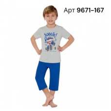 BR Костюм для хлопчика 07-10 (футболка+бриджі)  9671    KUM GRI (167) сірий 1 шт.