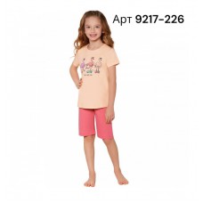 BR Костюм для дівчинки 07-10 (футболка+бриджі)  9217  CAMASIR SOMON(226)персик  1шт.