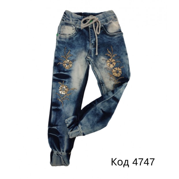 Tr Штани для дівчинки  ДЖИНС Kroush 7545 65-90 6 шт