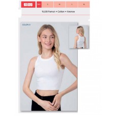 BR  Топ для дівчинки подовженний РУБЧИК 6105,01  БІЛИЙ   ПІДЛІТОК S/M/L/XL   6(3) шт.