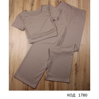 МС Костюм для дівчинки рубчик(ТОП+Палацо) КП-2234  140-152   3 шт