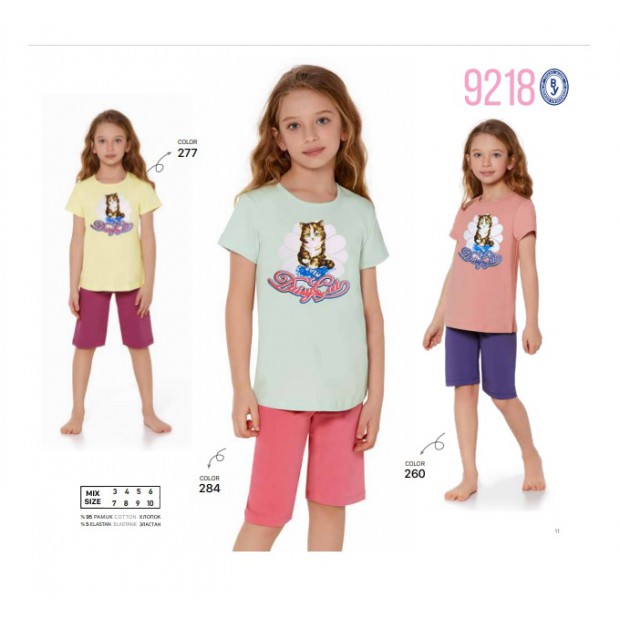 BR Костюм для дівчинки 07-10 (футболка+бриджі)  9218    7-10  4шт.