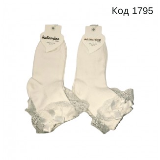 ArtiKatamino Шкарпетки бавовняні для дівчинки СВЯТКОВІ К22045 КРЕМ  12(3) шт.