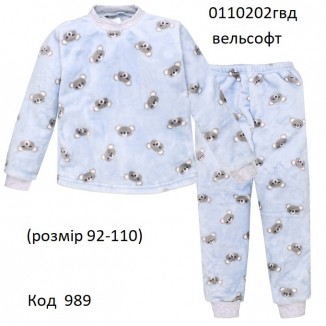 ТТ Пижама вельсофт для хлопчика 092,98,104,110   0110202гвд     4 шт