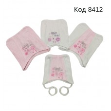 Шапка в'язана на трикотажі для дівчинки (на зав'язках)"Бабасик""Машуня" 40,42,44,46    4 шт.