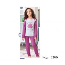 BR Піжама для дівчинки 01-02 стрейч/бавовна  9241    GRI MELANJ(220)сірий меланж 1 шт