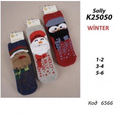 ArtiKatamino Шкарпетки махрові дитячі НОВИЙ РІК K25050  ABS МІКС   12(3) шт.