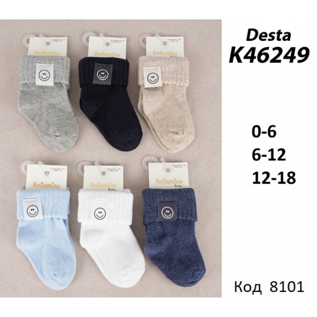 ArtiKatamino Шкарпетки бавовняні для хлопчика ясельні НАШИВКА К46249  МІКС  12(3)шт.