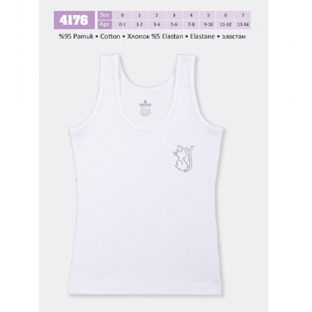 BR Майка для дівчинки 4176.01 БІЛИЙ    06,07  6(3) шт.