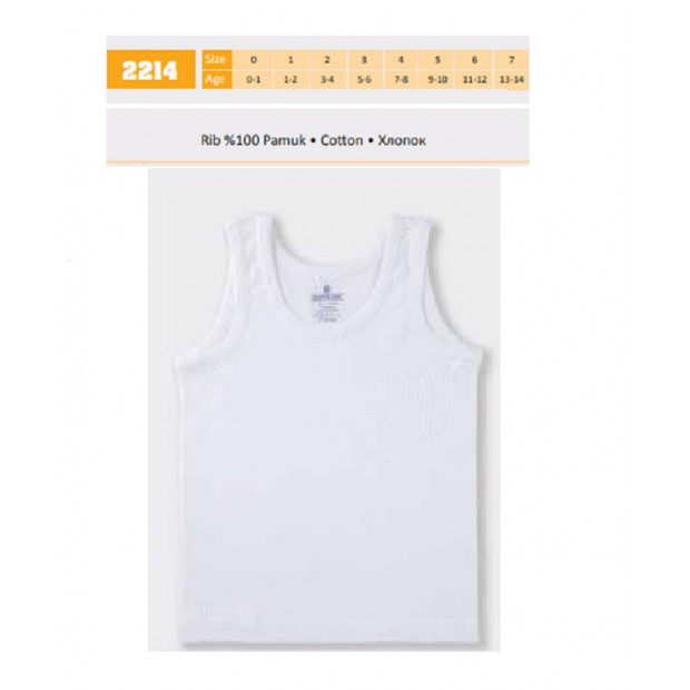 BR  Майка для хлопчика 2214,01  БІЛИЙ   06,07   6(3) шт