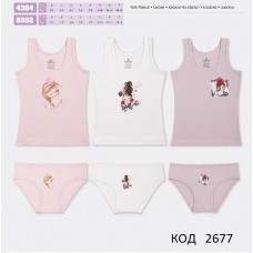 BR Набір6 білизни для дівчинки(майка+ТРУСИ) 4394/5392   6(3) шт.