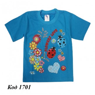 Tr Футболка для дівчинки Pitiki середня  4-8 років   5 шт.