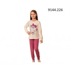 BR Піжама для дівчинки 03-06 стрейч/бавовна  9144 CAMASIR SOMON(226)персик 1 шт.