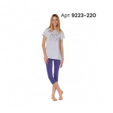 BR Костюм для дівчинки 07-10 (футболка+бриджі)  9223    7-10  GRI MELANJ(220)сірий меланж  1шт.