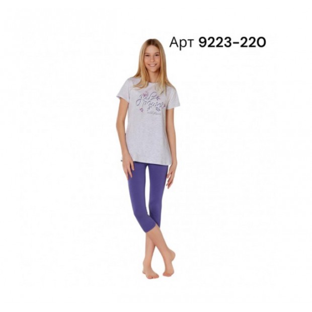 BR Костюм для дівчинки 07-10 (футболка+бриджі)  9223    7-10  GRI MELANJ(220)сірий меланж  1шт.