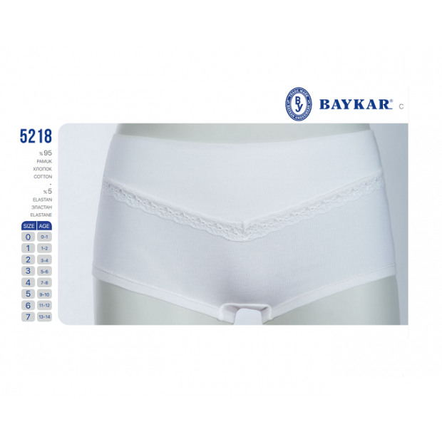 BR Шорти для дівчинки 5218,01    БІЛИЙ    06,07  12(3) шт.