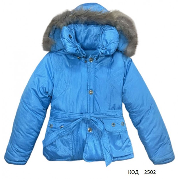 --Ch Куртка для дівчинки синтепон  6-9 років  (M-XL) 134-152  ГОЛУБИЙ   4(1)шт