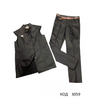 ,,Suzie146-158меморі КОСТЮМ Жилетка "Оллана"(6947)+Спідниця чорний146-158 3шт