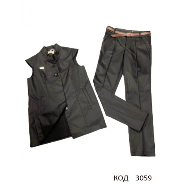 ,,Suzie146-158меморі КОСТЮМ Жилетка "Оллана"(6947)+Спідниця чорний146-158 3шт