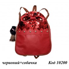 Tr Рюкзак шкірозамінник паєтки h25см,ширина22дно-7(1відділ) 1шт