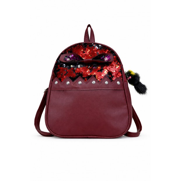 Tr Рюкзак шкірозамінник паєтки h25см,ширина22дно-7(1відділ) 1шт