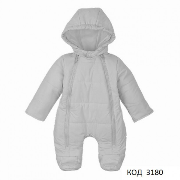 ЛяЛя Комбінезон плащівка (синтепух 200г/кв.м) УНІ   8ПЛ084 (3-12)  БІЛИЙ  62,68,74  1 шт.