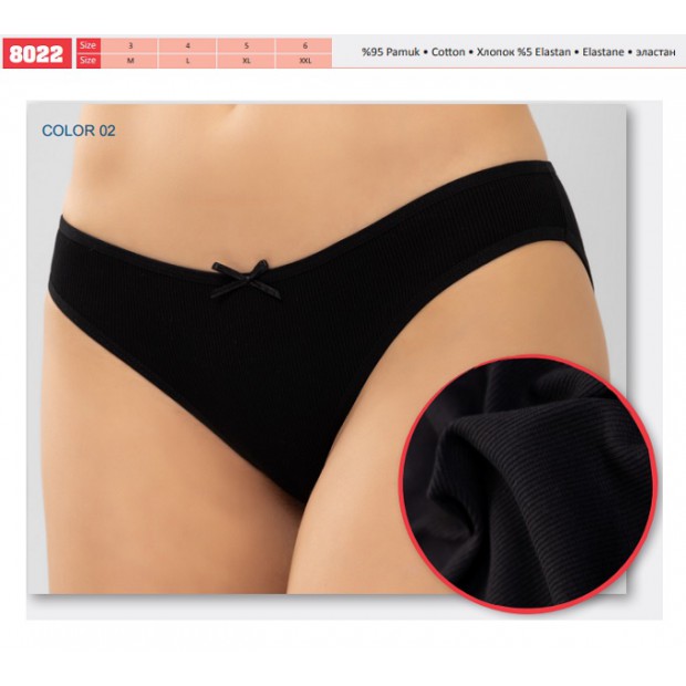 BR Труси жіночі  8022,02  ЧОРНИЙ рубчик  12(3)шт