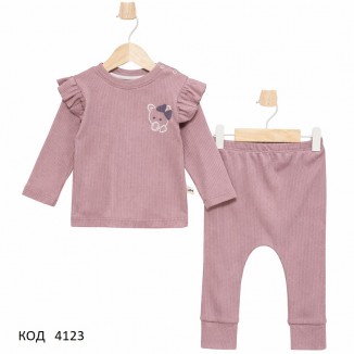 Tr Костюм для дівчинки інтерлок BEGİSA 0106  3,6,9 міс  3 шт