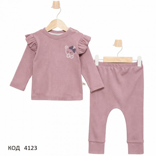 Tr Костюм для дівчинки інтерлок BEGİSA 0106  3,6,9 міс  3 шт