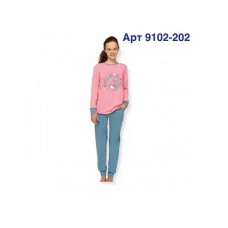 BR Піжама для дівчинки 07-10 стрейч/бавовна  9102    KOYU PEMBE(202)темно-рожевий  1 шт.