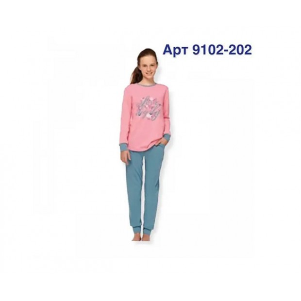 BR Піжама для дівчинки 07-10 стрейч/бавовна  9102    KOYU PEMBE(202)темно-рожевий  1 шт.