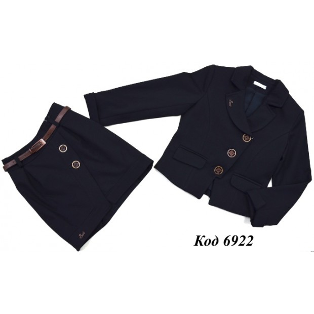 ,,Suzie122-152шерстьКОСТЮМ Піджак "Жаклін"(5423)+Спідниця чорний 122-152 6 шт