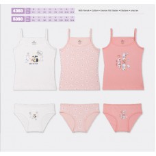 BR Набір6 білизни для дівчинки(майка+ТРУСИ) 4360/5360   CAT лапки   6(3)шт.
