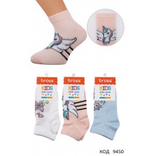 Bross Шкарпетки бавовняні для дівчинки короткі СІТКА Малюнок ÇOR-012564 МІКС  12(3)шт.