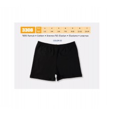 BR   Шорти короткі УНІ 3308  ЧОРНИЙ  6(3) шт