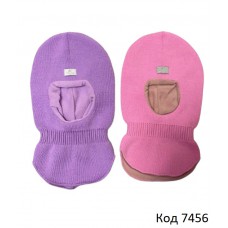 Ukr Шапка-шолом в'язана на флісі для дівчинки    52  5(2) шт