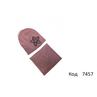 Ukr Шапка + хомут для дівчинки СТРЕЙЧ 48-50,50-52,52-54р. 1 шт
