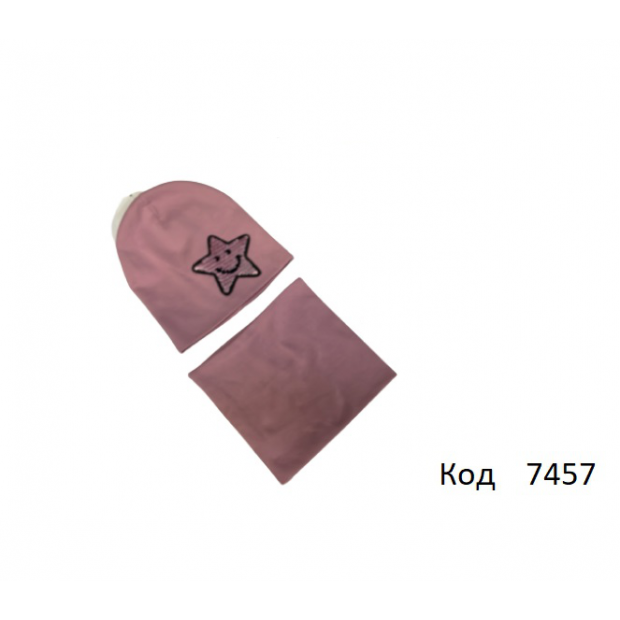 Ukr Шапка + хомут для дівчинки СТРЕЙЧ 48-50,50-52,52-54р. 1 шт